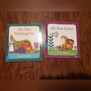 2 Tomie depaola books: my first Thanksgiving and my first easter